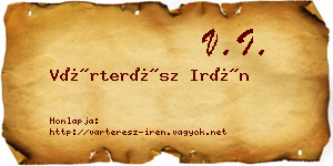 Várterész Irén névjegykártya